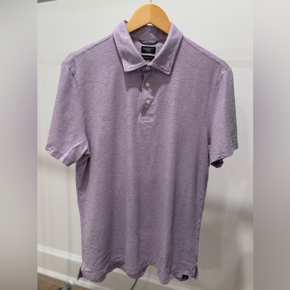 Faherty Men's Lavender Polo Shirt